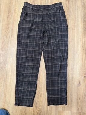 Vince Plaid Ankle Trousers Small Elastic Waist Lightweight Pants